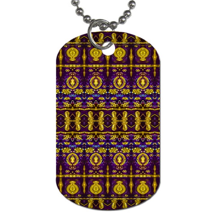 Fancy Ornate Pattern Mosaic Print Dog Tag (One Side)