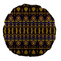 Fancy Ornate Pattern Mosaic Print Large 18  Premium Round Cushions by dflcprintsclothing