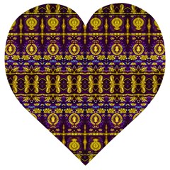 Fancy Ornate Pattern Mosaic Print Wooden Puzzle Heart by dflcprintsclothing