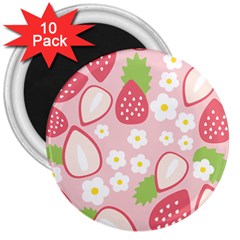 Strawberries 3  Magnets (10 Pack)  by yeogijeogie