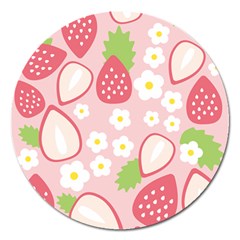 Strawberries Magnet 5  (round) by yeogijeogie