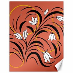 Abstract Folk Floral Art  Flowers Print, Poster   Canvas 12  X 16  by Eskimos