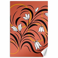 Abstract Folk Floral Art  Flowers Print, Poster   Canvas 20  X 30  by Eskimos