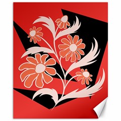 Abstract Folk Floral Art  Flowers Print, Poster   Canvas 11  X 14  by Eskimos