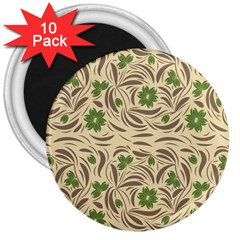 Folk Floral Pattern  Abstract Flowers Print  Seamless Pattern 3  Magnets (10 Pack)  by Eskimos