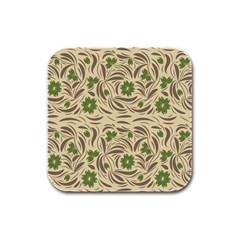 Folk Floral Pattern  Abstract Flowers Print  Seamless Pattern Rubber Square Coaster (4 Pack)  by Eskimos