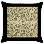 Folk floral pattern. Abstract flowers print. seamless pattern Throw Pillow Case (Black) Front