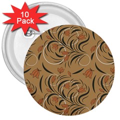 Folk Floral Pattern  Abstract Flowers Print  Seamless Pattern 3  Buttons (10 Pack)  by Eskimos