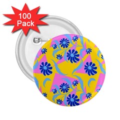 Folk Floral Pattern  Abstract Flowers Print  Seamless Pattern 2 25  Buttons (100 Pack)  by Eskimos