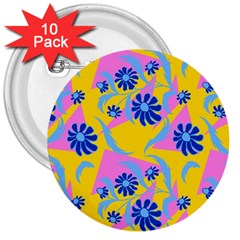 Folk Floral Pattern  Abstract Flowers Print  Seamless Pattern 3  Buttons (10 Pack)  by Eskimos