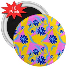 Folk Floral Pattern  Abstract Flowers Print  Seamless Pattern 3  Magnets (10 Pack)  by Eskimos