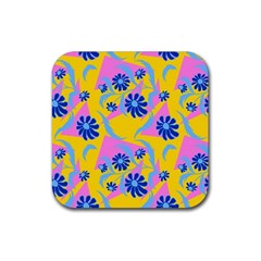 Folk Floral Pattern  Abstract Flowers Print  Seamless Pattern Rubber Coaster (square)  by Eskimos