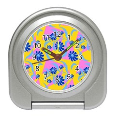 Folk Floral Pattern  Abstract Flowers Print  Seamless Pattern Travel Alarm Clock by Eskimos