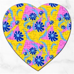 Folk Floral Pattern  Abstract Flowers Print  Seamless Pattern Jigsaw Puzzle (heart) by Eskimos