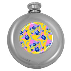 Folk Floral Pattern  Abstract Flowers Print  Seamless Pattern Round Hip Flask (5 Oz) by Eskimos