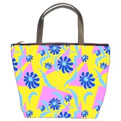 Folk Floral Pattern  Abstract Flowers Print  Seamless Pattern Bucket Bag by Eskimos