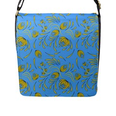 Folk Floral Pattern  Abstract Flowers Print  Seamless Pattern Flap Closure Messenger Bag (l) by Eskimos