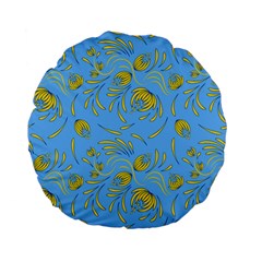 Folk Floral Pattern  Abstract Flowers Print  Seamless Pattern Standard 15  Premium Flano Round Cushions by Eskimos