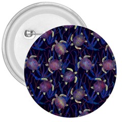 Turtles Swim In The Water Among The Plants 3  Buttons by SychEva