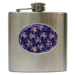 Turtles Swim In The Water Among The Plants Hip Flask (6 Oz) by SychEva