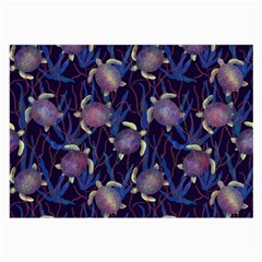 Turtles Swim In The Water Among The Plants Large Glasses Cloth (2 Sides) by SychEva