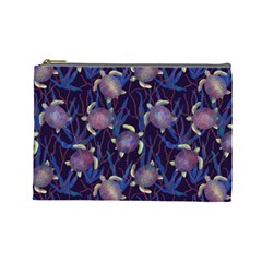 Turtles Swim In The Water Among The Plants Cosmetic Bag (large) by SychEva