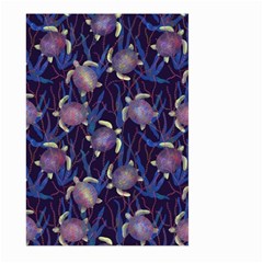 Turtles Swim In The Water Among The Plants Large Garden Flag (two Sides) by SychEva