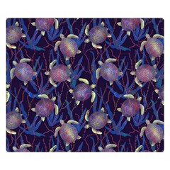 Turtles Swim In The Water Among The Plants Double Sided Flano Blanket (small)  by SychEva