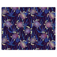 Turtles Swim In The Water Among The Plants Double Sided Flano Blanket (medium)  by SychEva