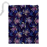 Turtles Swim In The Water Among The Plants Drawstring Pouch (5XL) Back