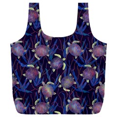 Turtles Swim In The Water Among The Plants Full Print Recycle Bag (xxl) by SychEva