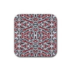 Multicolored Intricate Geometric Pattern Rubber Coaster (square)  by dflcprintsclothing