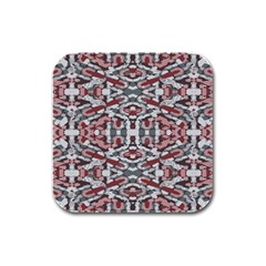 Multicolored Intricate Geometric Pattern Rubber Square Coaster (4 Pack)  by dflcprintsclothing