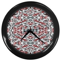 Multicolored Intricate Geometric Pattern Wall Clock (black) by dflcprintsclothing