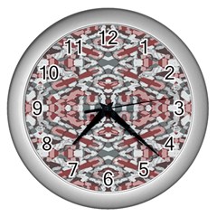 Multicolored Intricate Geometric Pattern Wall Clock (silver)