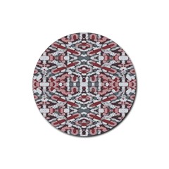 Multicolored Intricate Geometric Pattern Rubber Coaster (round) 