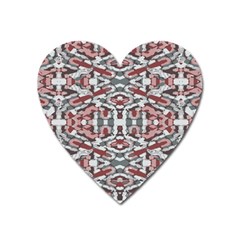 Multicolored Intricate Geometric Pattern Heart Magnet by dflcprintsclothing