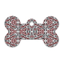 Multicolored Intricate Geometric Pattern Dog Tag Bone (two Sides) by dflcprintsclothing