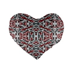 Multicolored Intricate Geometric Pattern Standard 16  Premium Heart Shape Cushions by dflcprintsclothing