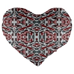 Multicolored Intricate Geometric Pattern Large 19  Premium Flano Heart Shape Cushions by dflcprintsclothing