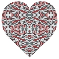 Multicolored Intricate Geometric Pattern Wooden Puzzle Heart by dflcprintsclothing