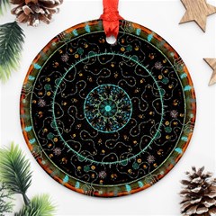 Mandala - 0008b - The Coffee Eye Ornament (round) by WetdryvacsLair