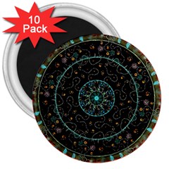 Mandala - 0008b - The Coffee Eye 3  Magnets (10 Pack)  by WetdryvacsLair