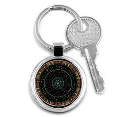 Mandala - 0008b - The Coffee Eye Key Chain (round) by WetdryvacsLair