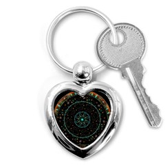 Mandala - 0008b - The Coffee Eye Key Chain (heart) by WetdryvacsLair