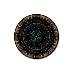 Mandala - 0008b - The Coffee Eye Rubber Coaster (round)  by WetdryvacsLair