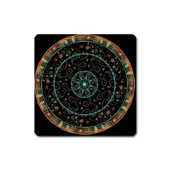 Mandala - 0008b - The Coffee Eye Square Magnet by WetdryvacsLair