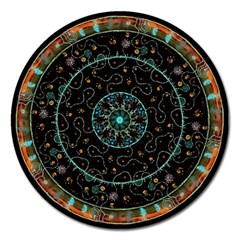 Mandala - 0008b - The Coffee Eye Magnet 5  (round) by WetdryvacsLair