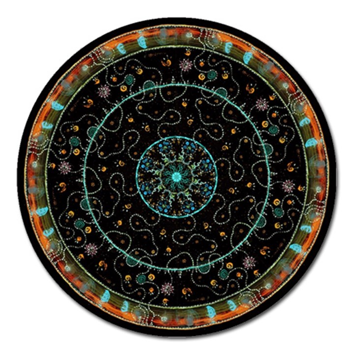 Mandala - 0008b - The Coffee Eye Magnet 5  (Round)