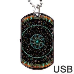 Mandala - 0008b - The Coffee Eye Dog Tag Usb Flash (one Side) by WetdryvacsLair